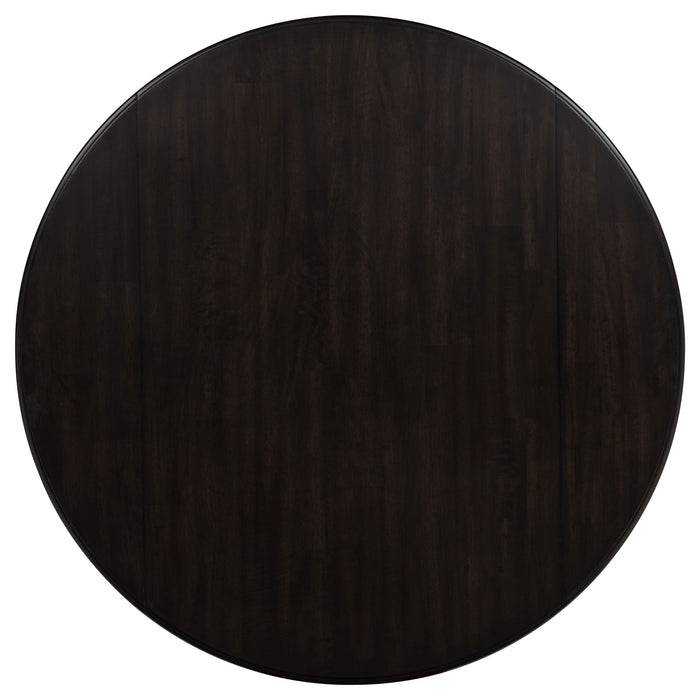 Catley 5-piece Round Drop Leaf Dining Table Set Dark Coffee