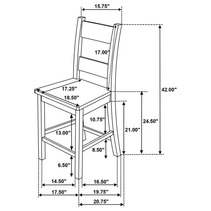 Cardova 5-piece Counter Height Dining Table Set Vineyard Oak