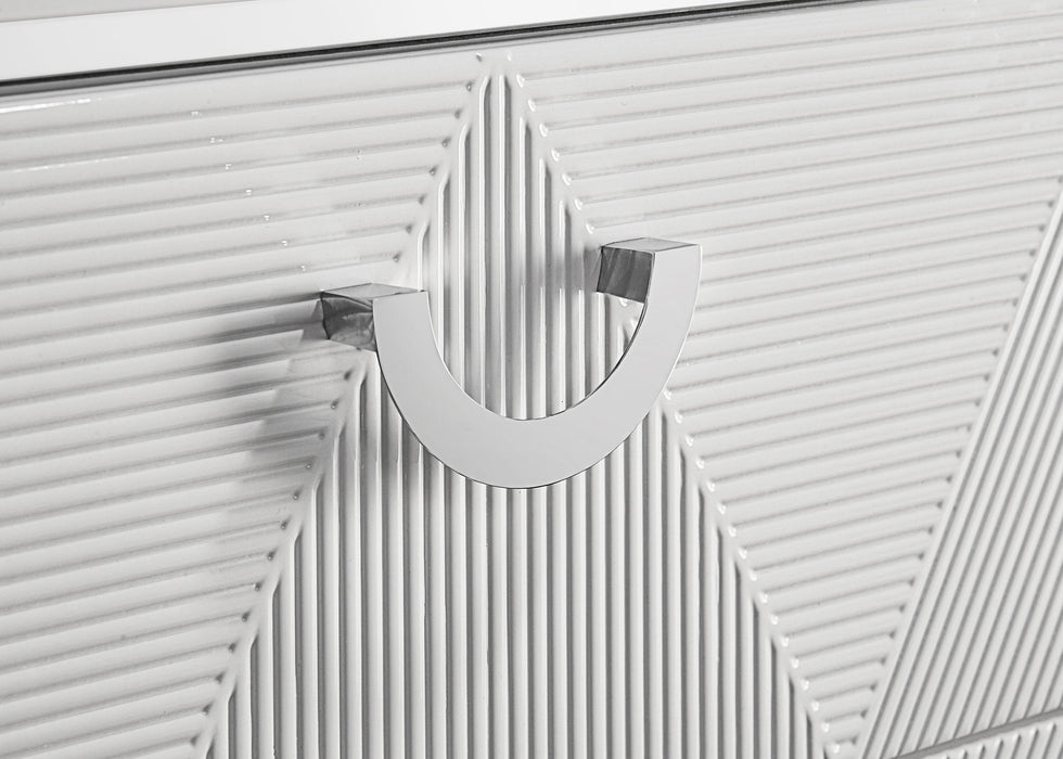 Cassia 4-piece Eastern King LED Bedroom Set White High Gloss