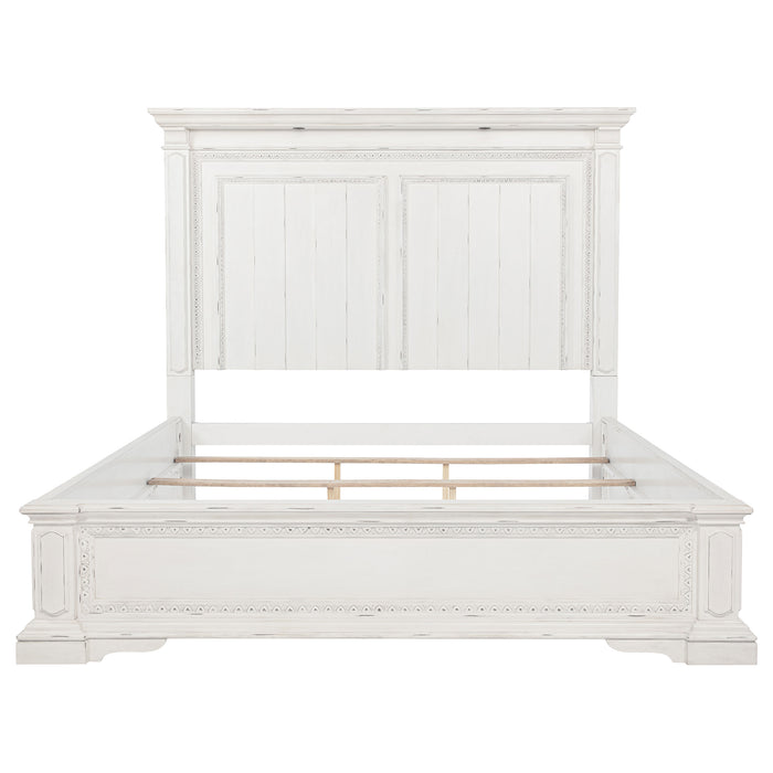 McKinney California King LED Light Panel Bed Vintage White