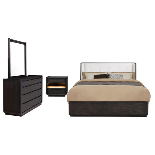 Leandro 4-piece Eastern King Bedroom Set Burnished Black