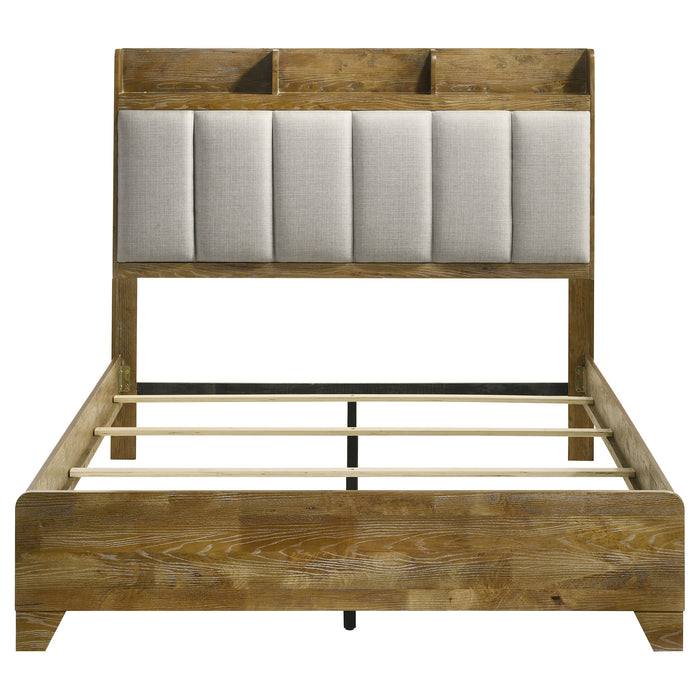 Henderson 57-inch Eastern King Bookcase Panel Bed Medium Oak