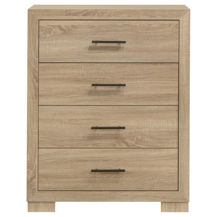 Arielle 4-drawer Bedroom Chest of Drawers Light Oak