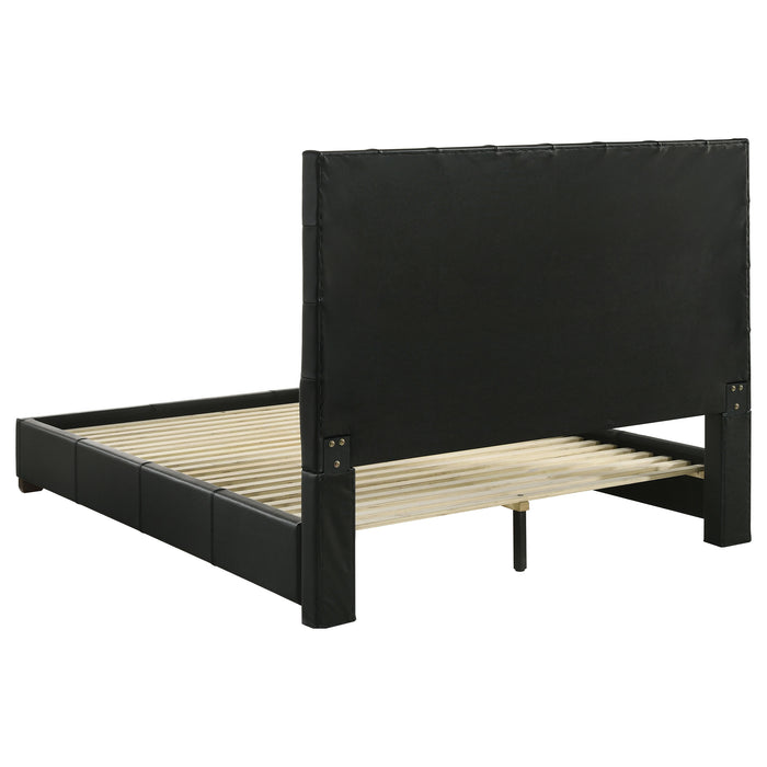 Medley Genuine Leather Eastern King Platform Bed Black