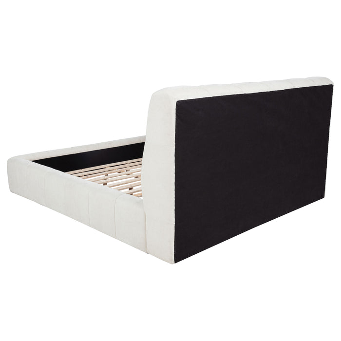 Nollet 48-inch Upholstered California King Platform Bed Cream