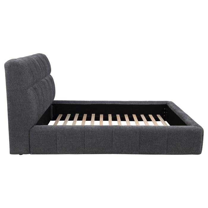 Nollet 48-inch Upholstered Eastern King Platform Bed Grey