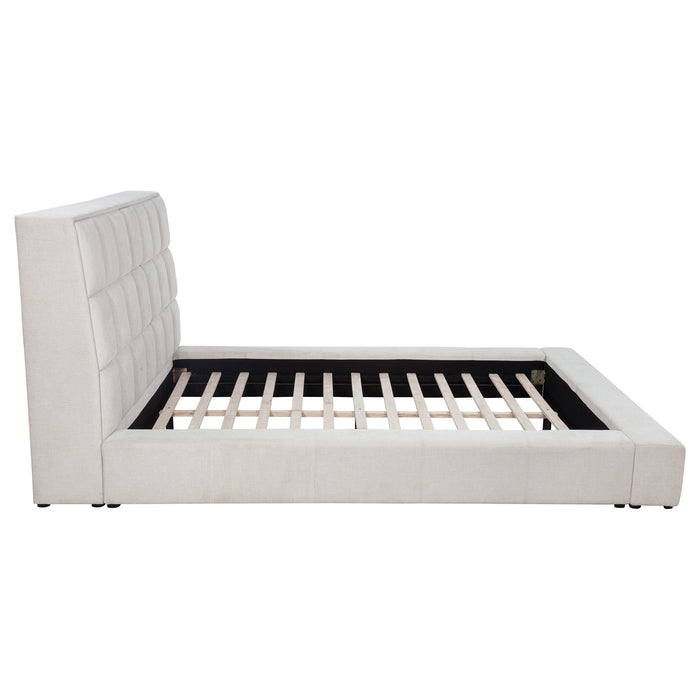 Dreux Upholstered California King Panel Platform Bed Cream
