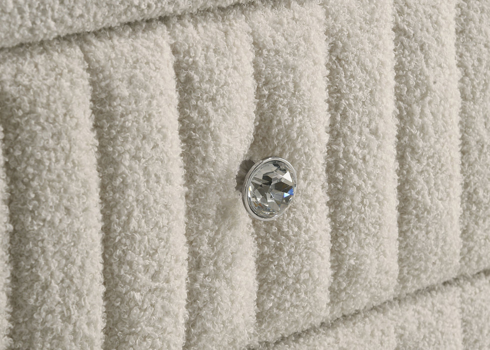 Sonya 4-piece Upholstered Eastern King Bedroom Set Ivory