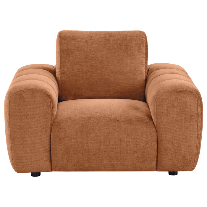 Burnett Chenille Upholstered Accent Chair Burnt Orange