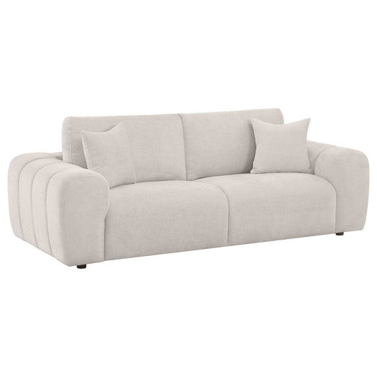 Burnett 2-piece Chenille Upholstered Sofa Set Ivory