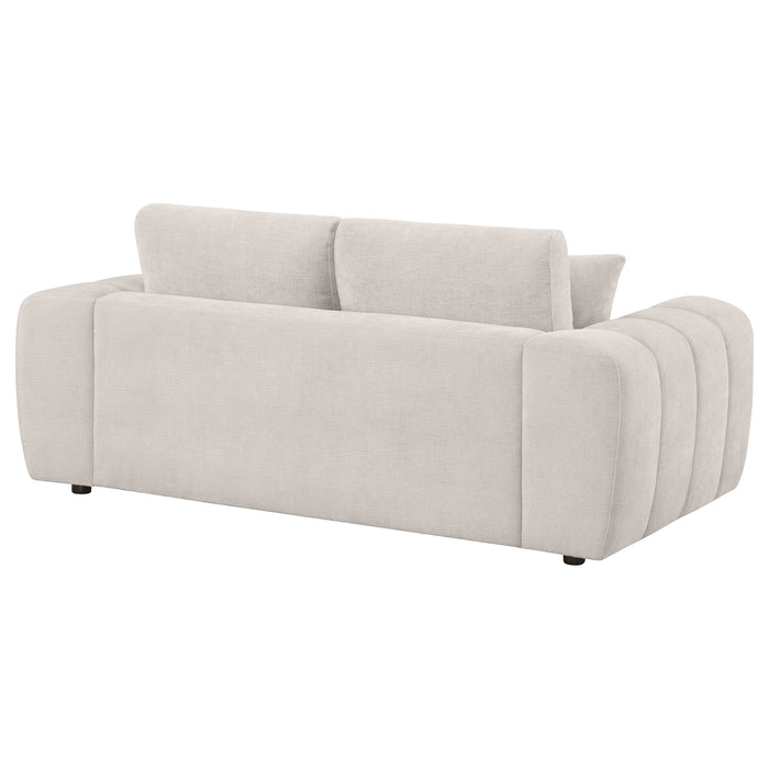 Burnett Chenille Upholstered Wide Arm Loveseat Ivory