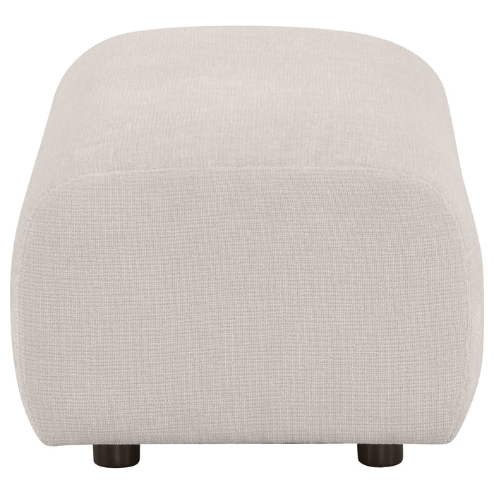 Burnett Chenille Upholstered Ottoman Ivory