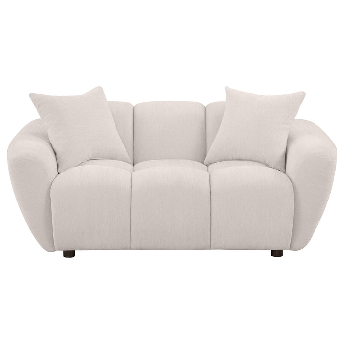 Destino Chenille Upholstered Splayed Arm Loveseat Greige