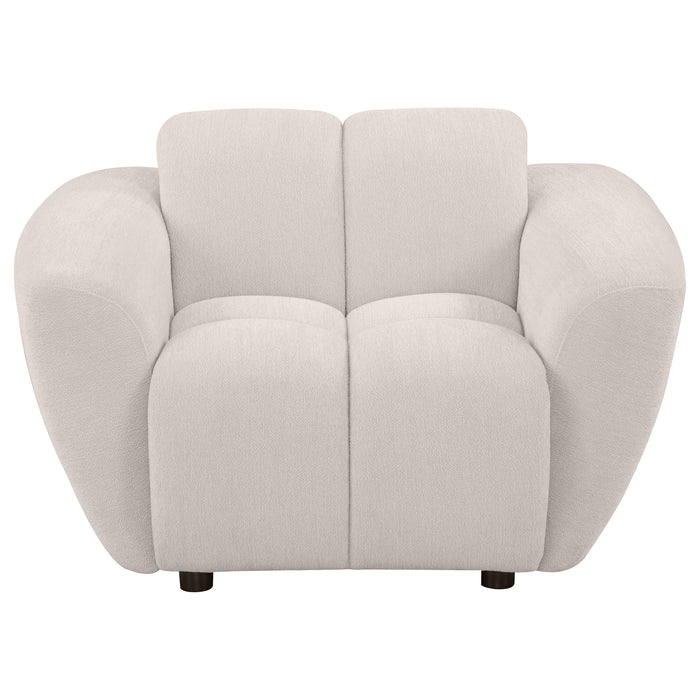 Destino Chenille Upholstered Splayed Arm Accent Chair Greige