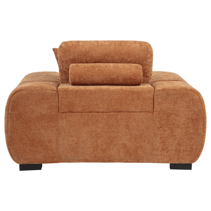 Octavia Upholstered Track Arm Accent Chair Orange