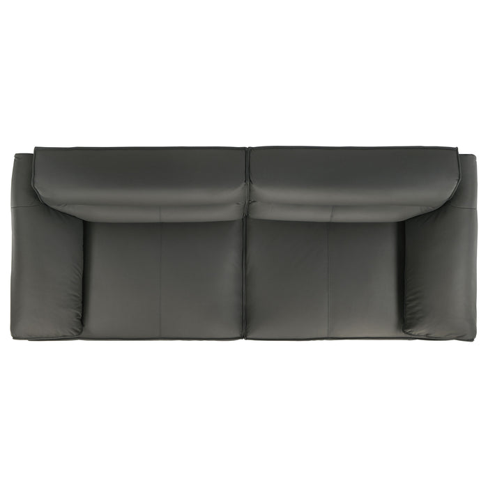 Buxton 2-piece Leather Upholstered Sofa Set Graphite
