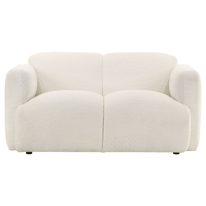 Dorset 2-piece Upholstered Round Track Arm Sofa Set White