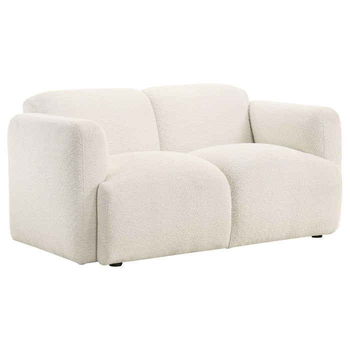 Dorset 3-piece Upholstered Round Track Arm Sofa Set White