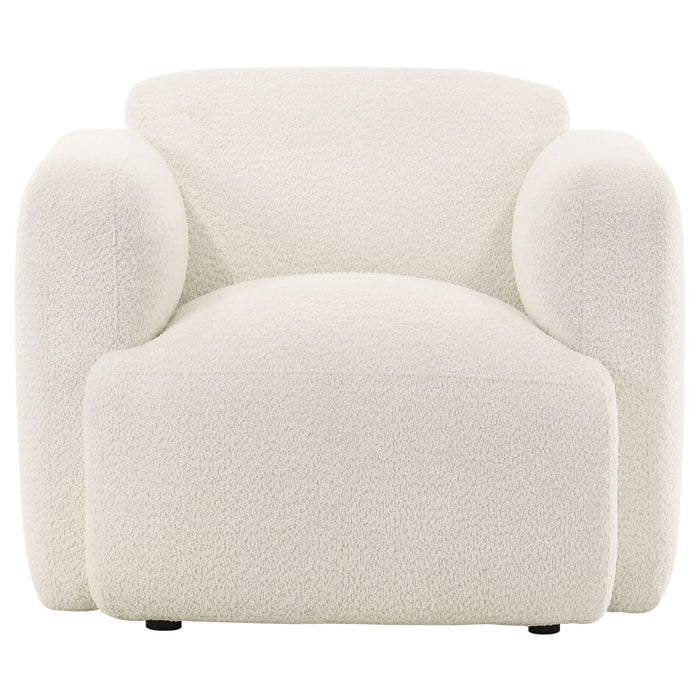 Dorset 3-piece Upholstered Round Track Arm Sofa Set White