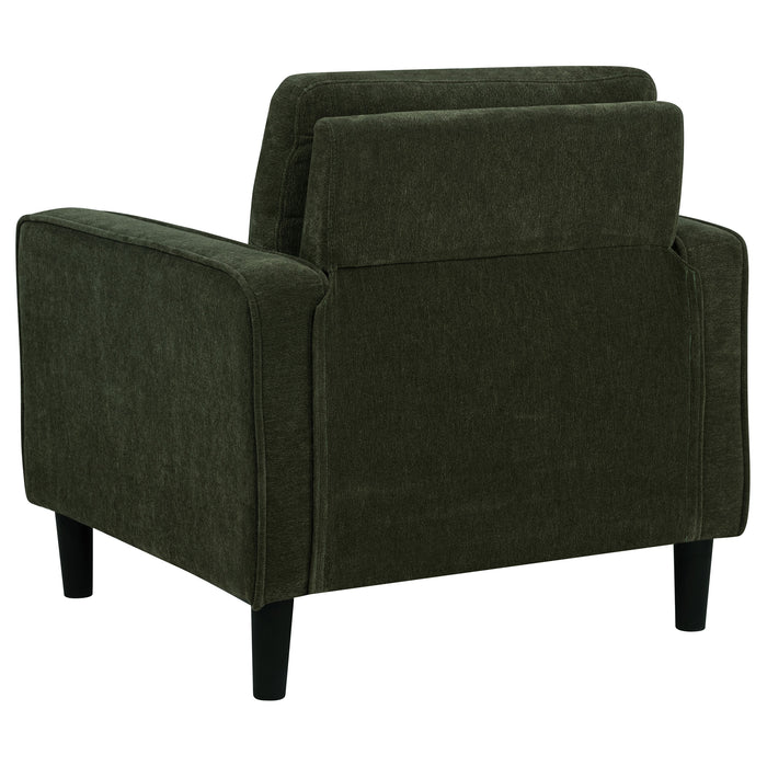Ruth Fabric Upholstered Track Arm Accent Chair Matcha Green