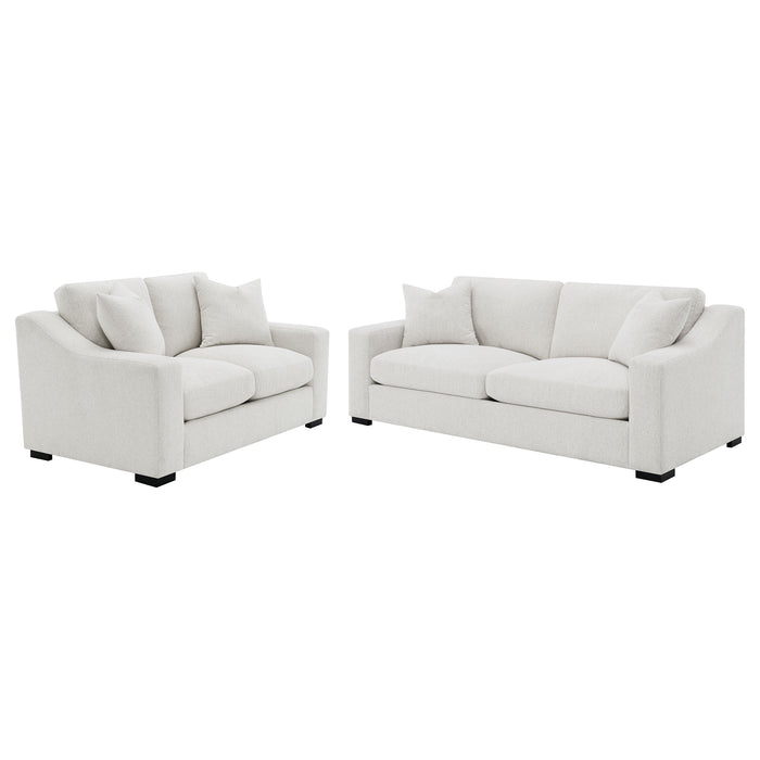 Ashlyn 2-piece Upholstered Track Arm Sofa Set Sand