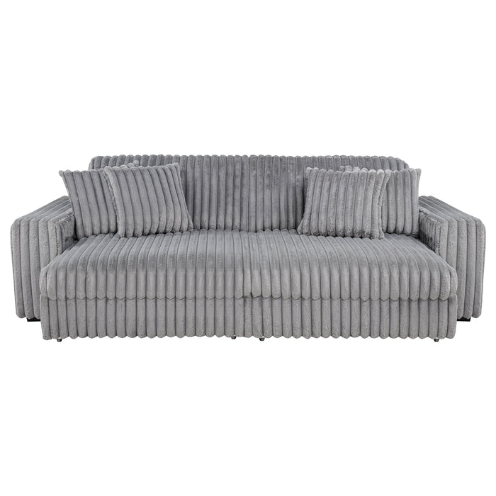 Jacana Corduroy Upholstered Dual Power Chaise Sofa Grey