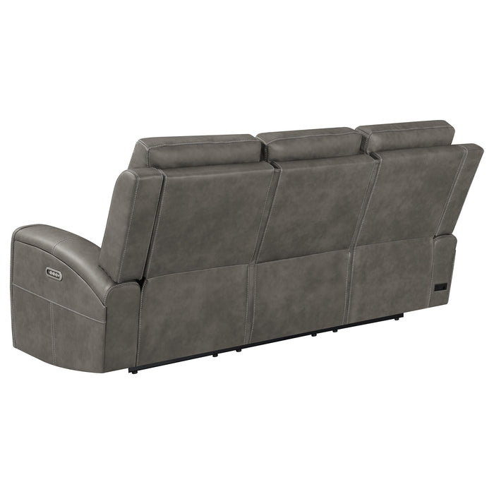 Brickston Triple Power Reclining Sofa Charcoal