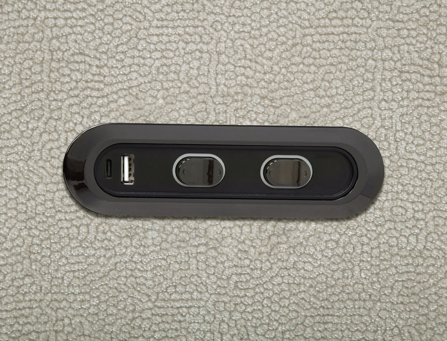 Kennett Chenille Upholstered Power Reclining Sofa Ivory