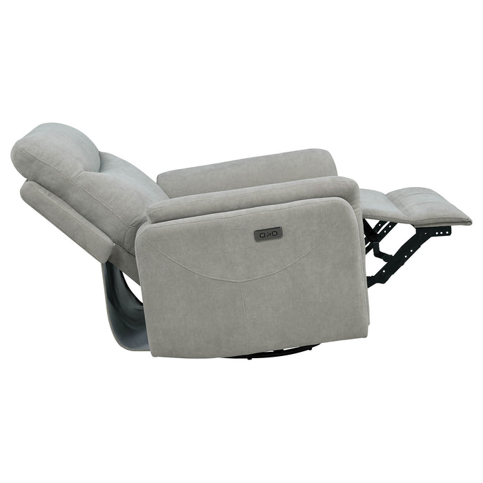 Adler Upholstered Power Swivel Glider Recliner Ivory
