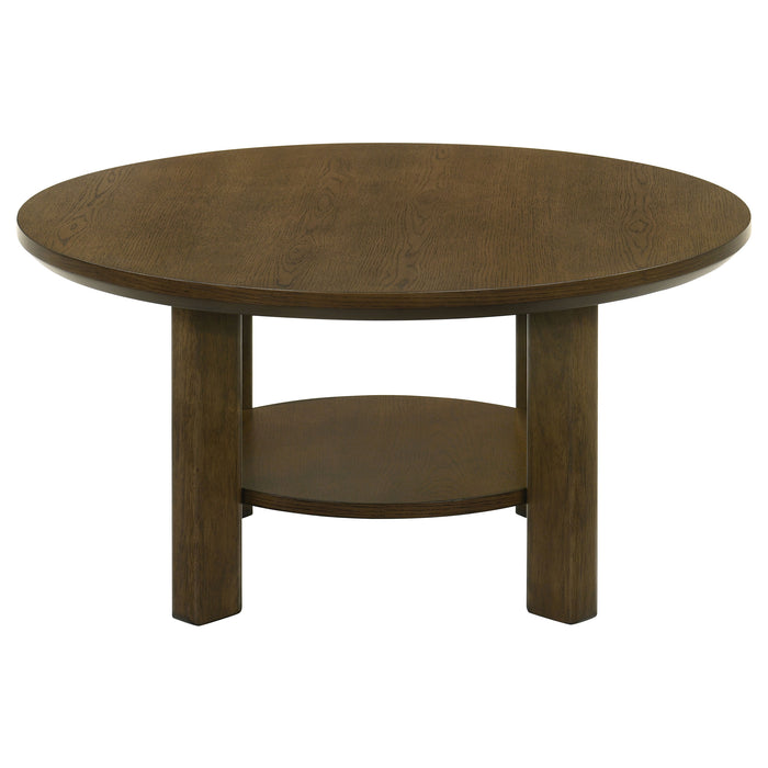 Ottowa 35-inch Round Wood Cocktail Coffee Table Brown