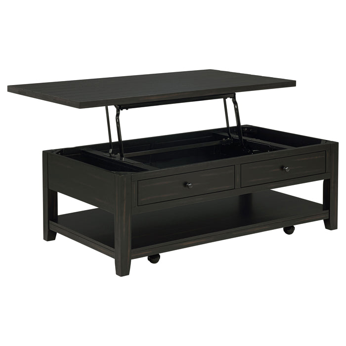 Payne 48-inch Mobile Lift Top Coffee Table Distressed Java