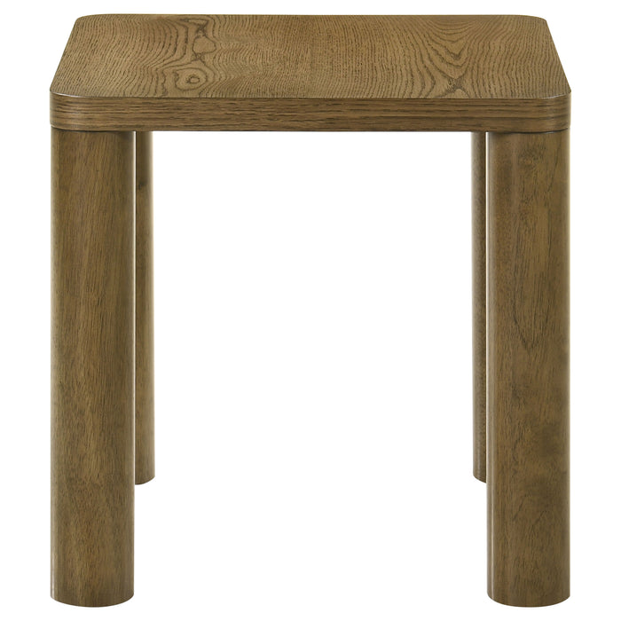 Castlewood Engineered Wood Accent Side End Table Brown Oak