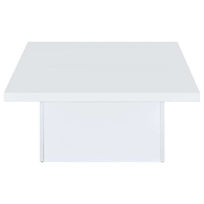 Devar Square Engineered Wood Coffee Table White High Gloss