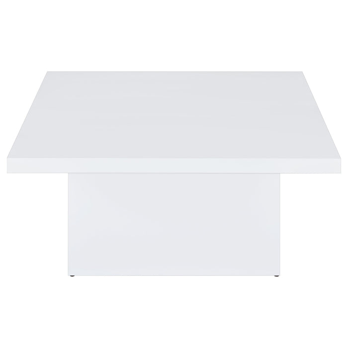 Devar 2-piece Square Coffee End Table Set White High Gloss