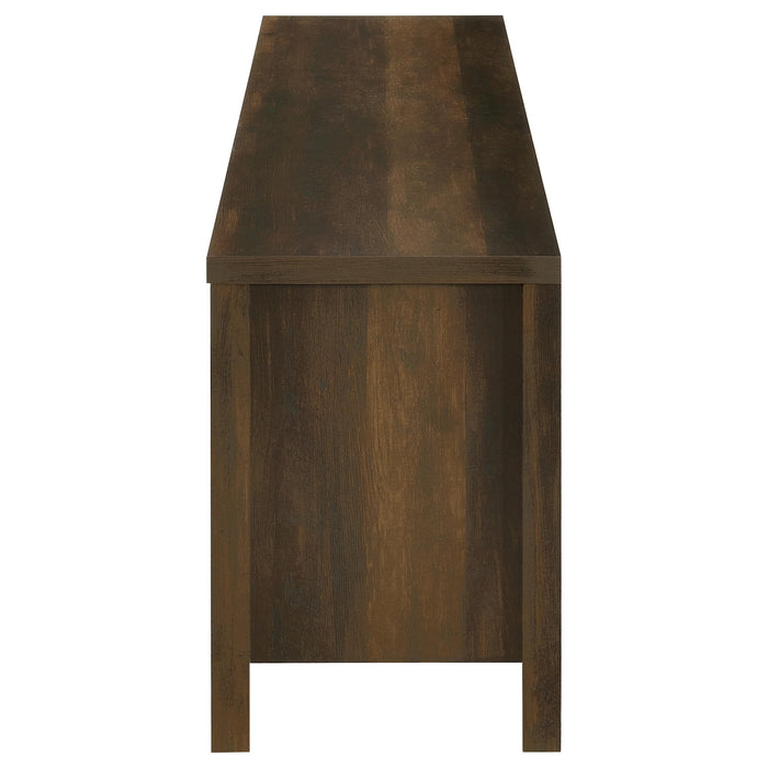 Carey 79-inch TV Stand Fireplace Media Console Dark Pine