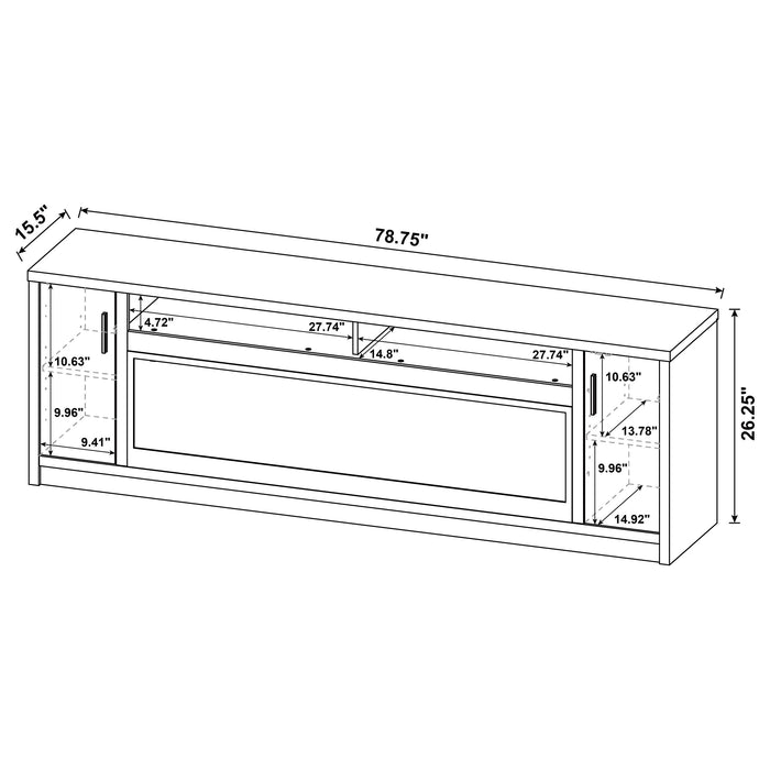 Eddy 79-inch 2-door TV Stand Fireplace Media Console Mango