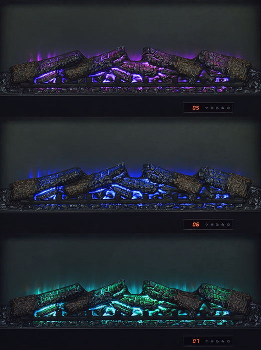 Enfield 71-inch TV Stand Fireplace Media Console Dark Pine