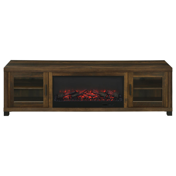 Havering 71-inch TV Stand Fireplace Media Console Dark Pine