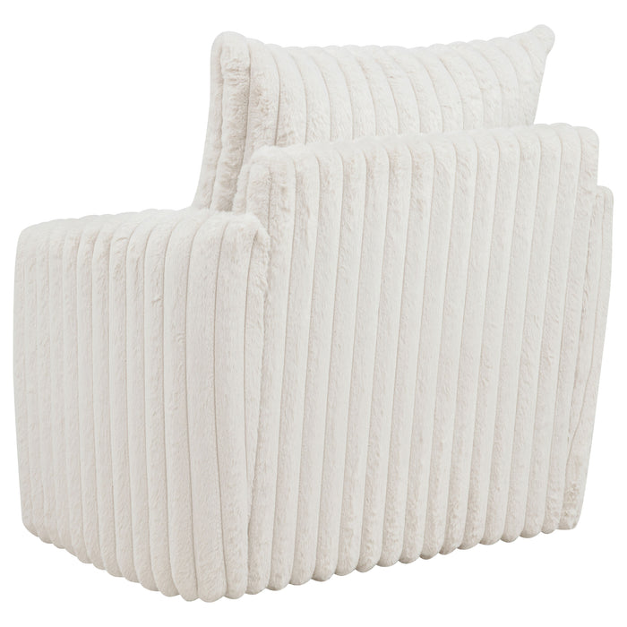 Sarco Corduroy Upholstered Swivel Accent Arm Chair Ivory