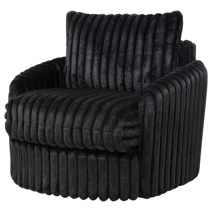 Sarco Corduroy Upholstered Swivel Accent Arm Chair Black