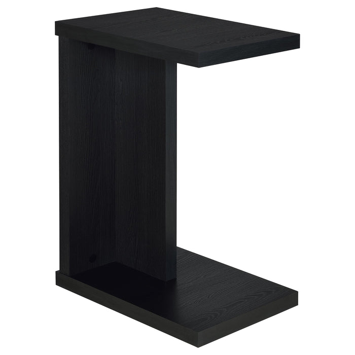 Clower Engineered Wood C-Shaped Sofa Side Table Black