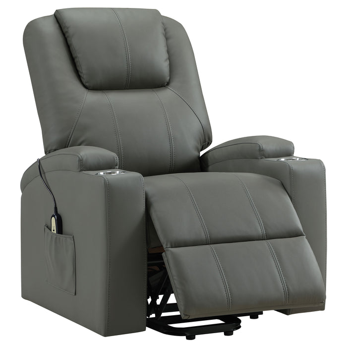 Armstrong Upholstered Power Lift Massage Recliner Grey
