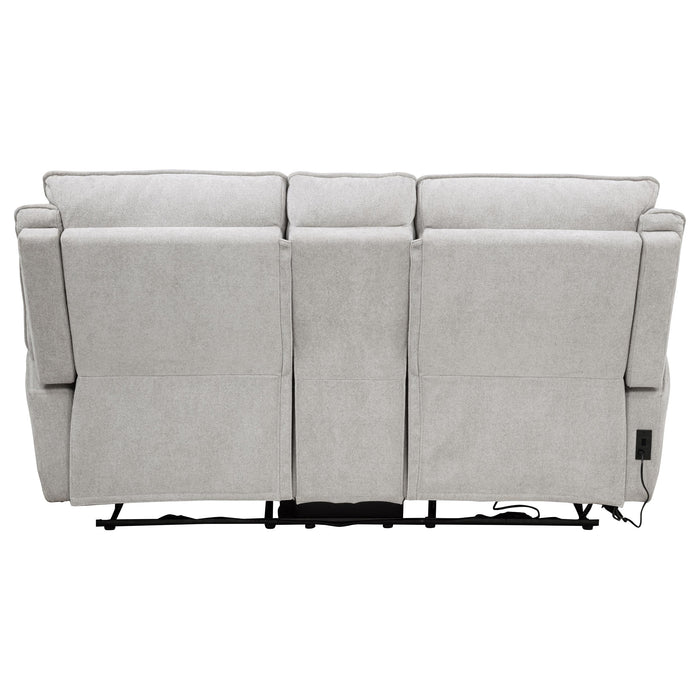 Sylmar Chenille Upholstered Power Reclining Loveseat Dove Grey