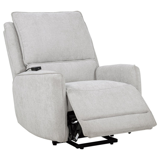 Sylmar Chenille Upholstered Dual Power Lift Recliner Dove Grey