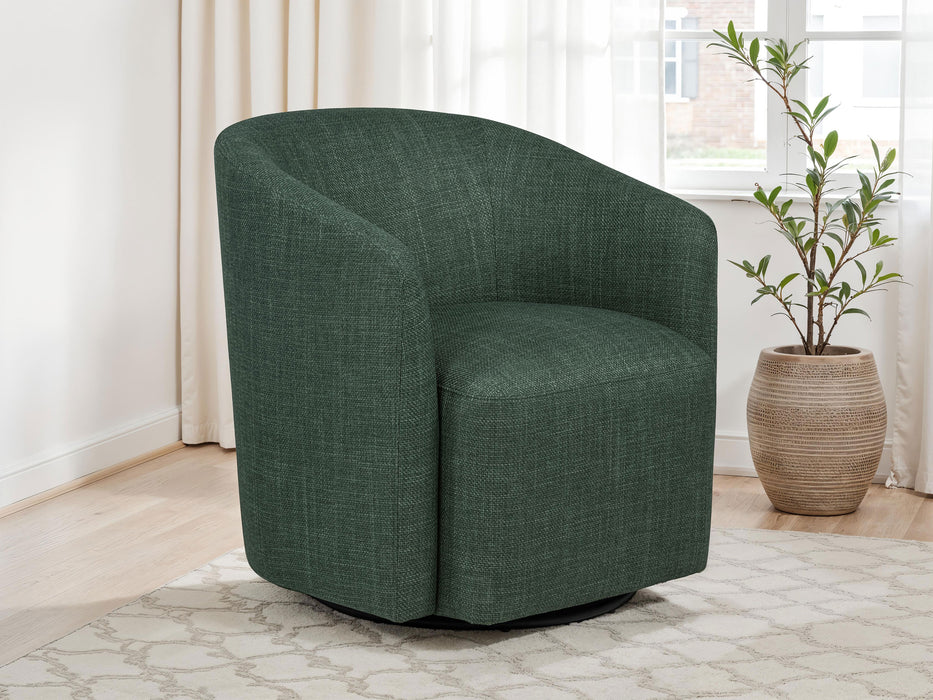 Mossbrook Fabric Upholstered Swivel Accent Chair Green