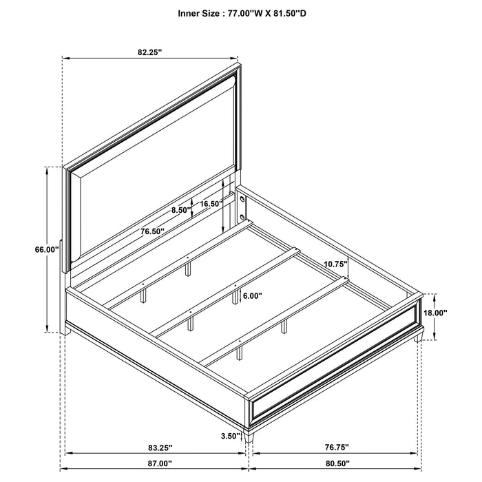 Pembroke 66-inch Eastern King Panel Bed Washed Oak
