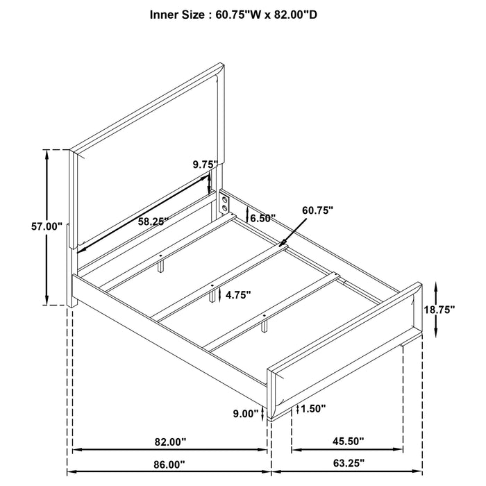 Gracemont 57-inch Queen Panel Bed Grey and White