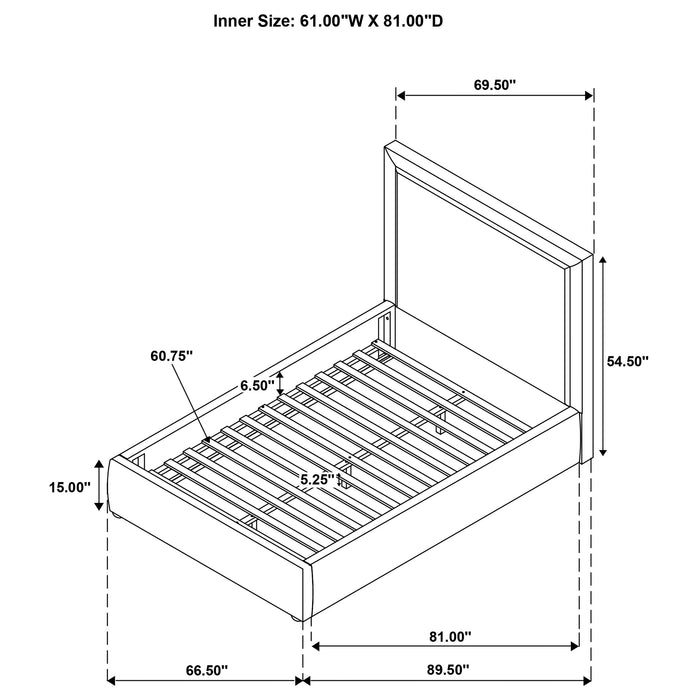 Lawson 54-inch Upholstered Queen Platform Bed Light Saddle