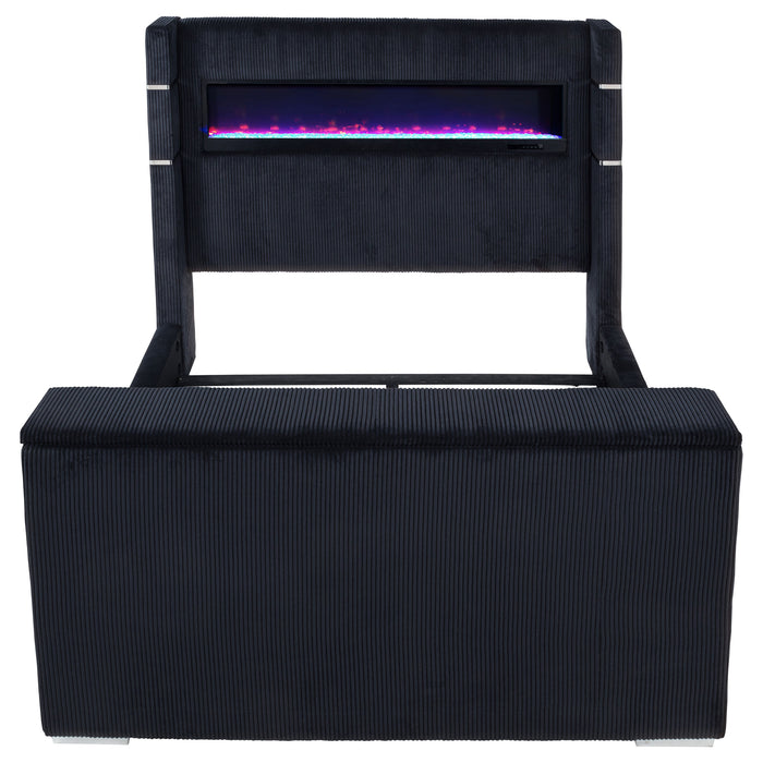Tisdall California King Flame Visualizer TV Bed Black