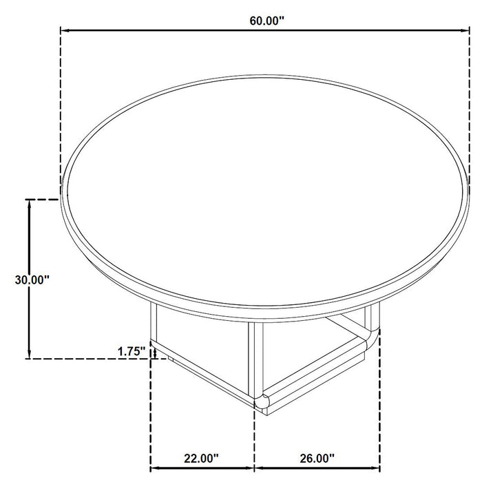 Leandro 7-piece Round Dining Table Set Burnished Black